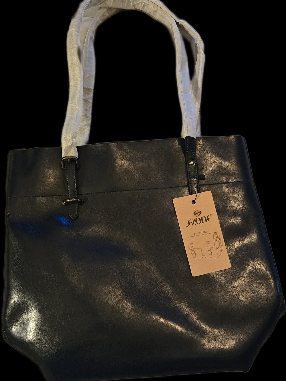 ✨ S-ZONE Genuine Leather Laptop Tote Bag – Blue  NWT ✨